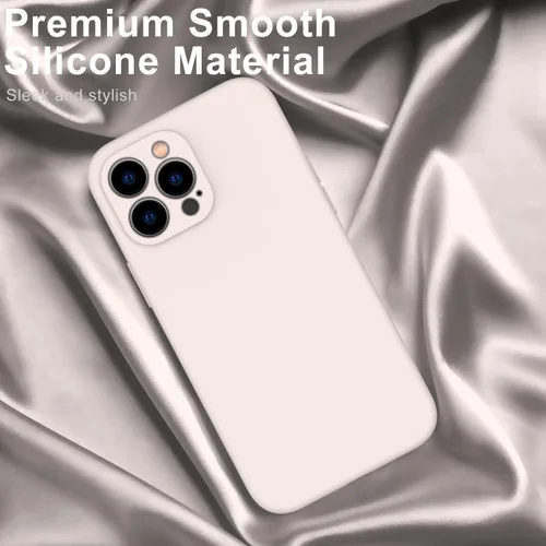Vista 3 de DEENAKIN Funda compatible con iPhone 13 Pro con protector de pantalla, silicona suave y sedosa, funda mejorada para cámara, probada contra caídas