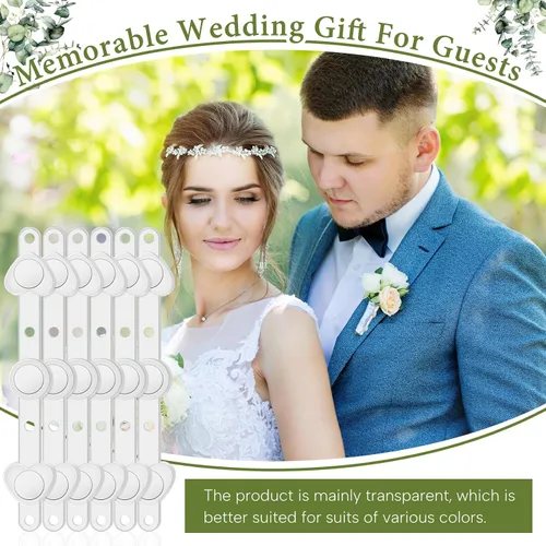 Vista 6 de Waydress 10 pares de imanes florales para boutonniere pequeños, pines de ramillete fijos, imanes para gemelos, broches, flor adhesiva para boda
