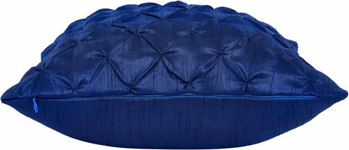 Vista 6 de Almohada decorativa azul hecha a mano para sofá, funda de almohada pintuck, fundas de almohada abstractas azules, paquete de 2 fundas de almohada