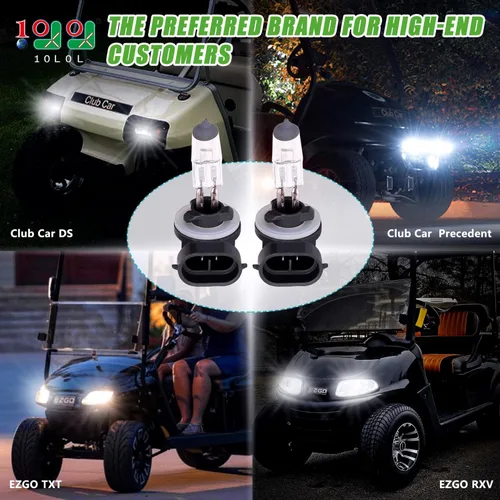 Vista 2 de 10L0L Bombilla halógena para faros delanteros de carrito de golf, 37 W, 12 V, 886 para Club Car DS 1999 y precedente 2004 en adelante, EZGO 1994