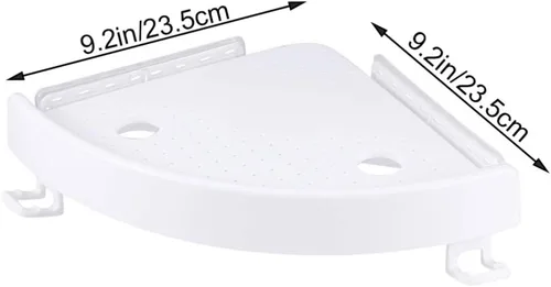 Vista 5 de Estante de pared con ventosa, estante colgante de esquina para ducha, baño, estante para colgar sin perforación, cesta de almacenamiento de baño