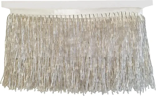 Vista 9 de Ribete de flecos con cuentas, cinta con borlas de 4 pulgadas de ancho, 1 yarda de largo para manualidades, decoración de ropa (negro)