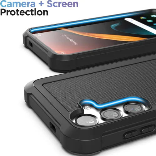 Vista 7 de Falcon Series ENCASED Belt - Funda protectora para Samsung Galaxy S24, con protector de pantalla de vidrio templado y clip de funda (negro)