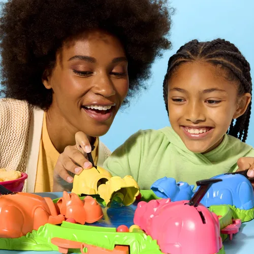 Vista 9 de Hasbro Gaming Juego de hipopótamos hambrientos hambrientos para preescolares Relanzamiento instantáneo de mármol, fácil instalación