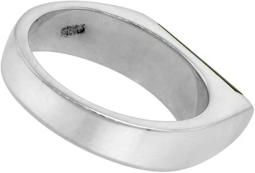 Vista 3 de Anillo de plata de ley con ojo de tigre para hombres y mujeres, medio tubo fino y sólido hecho a mano, tamaños 7 10
