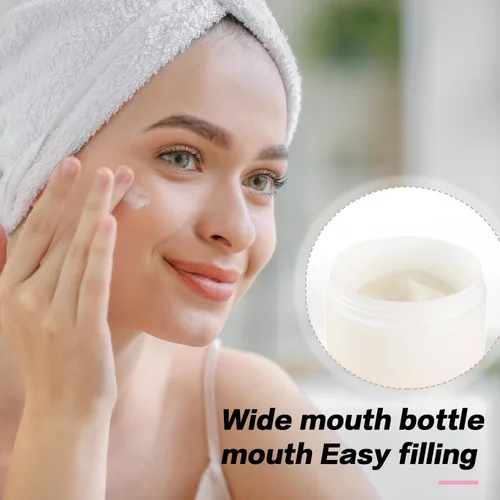 Vista 8 de 6 unidades de 8.5 fl oz/8 oz blanco vacío plástico cosméticos contenedores con tapa redonda para crema facial DIY exfoliante corporal máscara loción