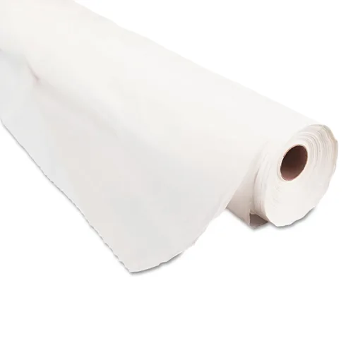 Vista 4 de Tablemate BIO1403WH cobertor de mesa de plástico blanco biodegradable, 40" x 300 pies.