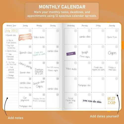 Vista 4 de GoGirl Agenda semanal – Planificador de trabajo y vida por hora con ranuras de tiempo – Organizador vertical para productividad diaria, A5