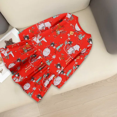 Vista 5 de YIISU Vestidos de bebé para niñas, vestido de Navidad para niña, vestido de manga larga, dobladillo oscilante, vestido de vacaciones, ropa, regalos