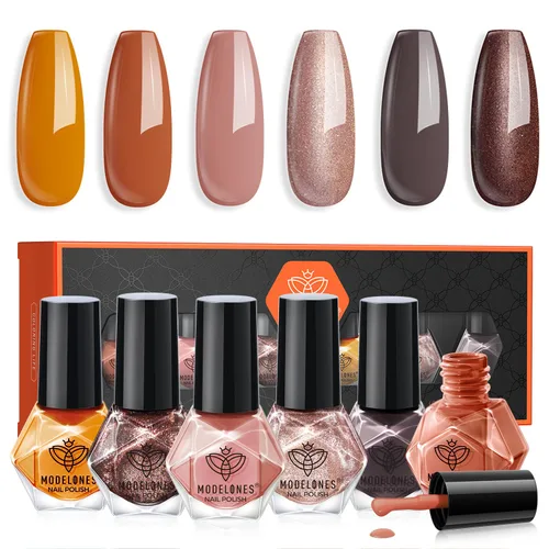 Vista 23 de modelones Esmalte de uñas, capa base 3 en uno, 0.5 onzas líquidas, fortalecedor de uñas transparente, secado rápido, larga duración, brillo