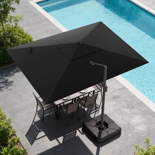 Vista 55 de Sombrilla voladiza para patio, 9 x 12 pies, sombrilla giratoria Beige