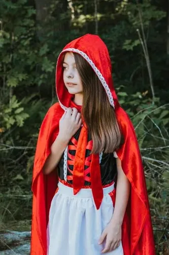 Vista 6 de Disfraz de Halloween para niñas, disfraz de lujo con capa, delantal, bolsa