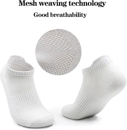 Vista 3 de UnideKuaiDi 8 pares de calcetines deportivos para correr al tobillo, calcetines deportivos de corte bajo para hombres y mujeres