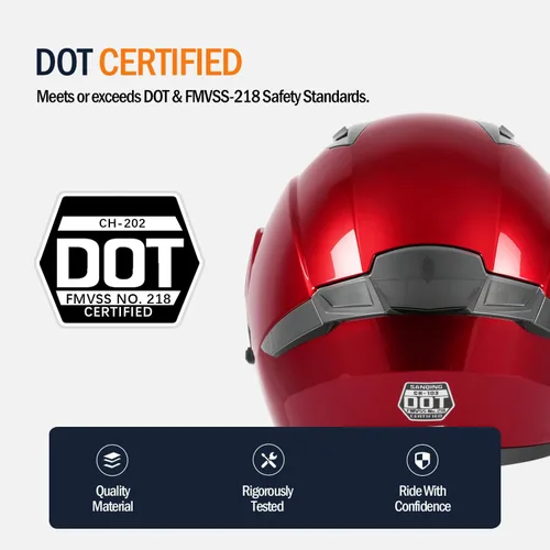 Vista 3 de Casco modular de motocicleta, aprobado por DOT, ligero de cara completa, para cuatrimotos y motocross, de doble visera, protector solar