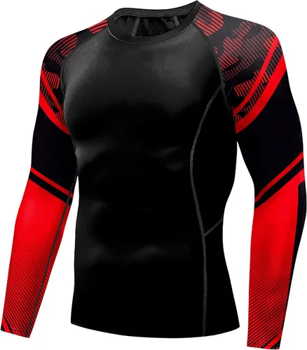 Vista 2 de Camiseta de protección solar UPF 50+ para hombre, manga larga, BJJ Jiu Jitsu, fitness, correr, pesca, natación