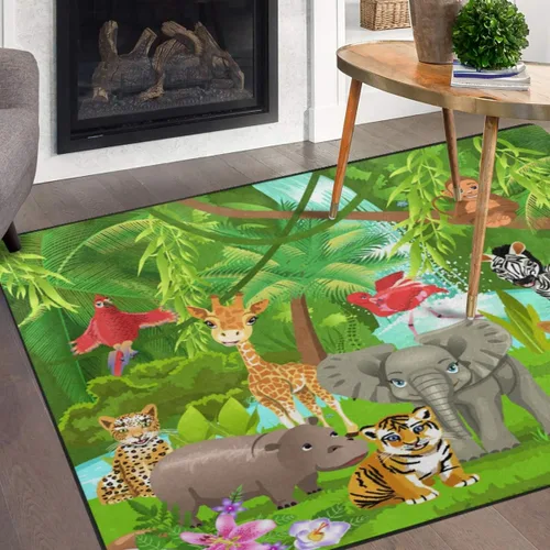 Vista 8 de Naanle Alfombra egipcia antideslizante para sala de estar, comedor, dormitorio, cocina, 1.7 x 2.6 pies (20 x 31 pulgadas / 19.7 x 31.5 in), alfombra