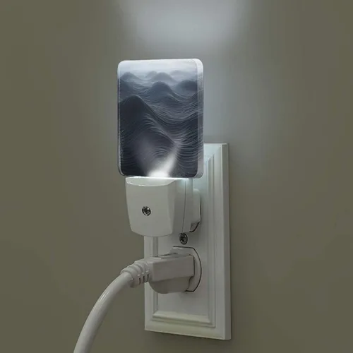 Vista 13 de Paquete de 2 luces LED de noche enchufables rojas al atardecer, luces nocturnas enchufables a la pared, lámpara de noche moderna con sensor de luz