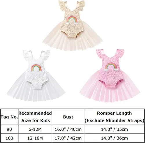 Vista 10 de Traje de bebé niña primer cumpleaños traje de encaje tul mameluco princesa tutú vestido de un año cumpleaños pastel Smash fotografía ropa