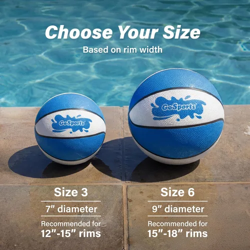 Vista 3 de GoSports Water Basketballs 2 Pack - Choose Between Size 3 and Size 6, Great for Swimming Pool Basketball Hoops