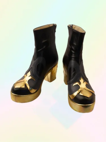 Vista 2 de COSGOGO Juego Genshin Impact Neuvillette - Zapatos de cosplay para Halloween, carnaval, fiesta, traje para mujeres y hombres, zapatos de cosplay