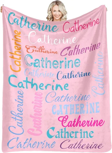 Vista 11 de Manta personalizada con nombre, manta personalizada de franela para niños, mujeres, hombres, Navidad, cumpleaños, madre, padre, día de San Valentín