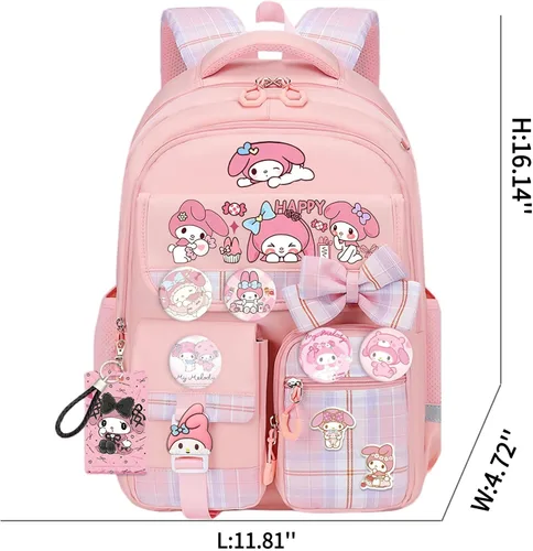 Vista 3 de Mochila Vivixilan Kawaii, Resistente al Agua y Transpirable con Múltiples Bolsillos, Adecuada para Viajes y como Regalo de Cumpleaños