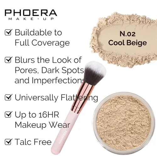 Vista 5 de PHOERA Foundation, cojín de aire de cabeza de hongo, base natural CC crema, base PHOERA, polvo PHOERA, brochas de maquillaje Kabuki, brocha