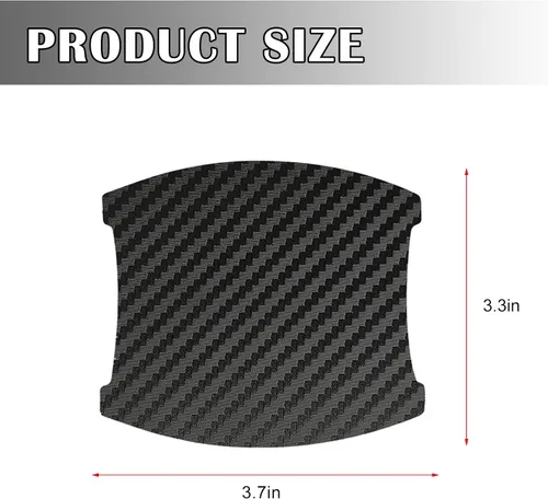 Vista 2 de kingsea 4 protectores de arañazos para manija de puerta de automóvil, textura magnética extraíble de fibra de carbono 3D, textura de fibra