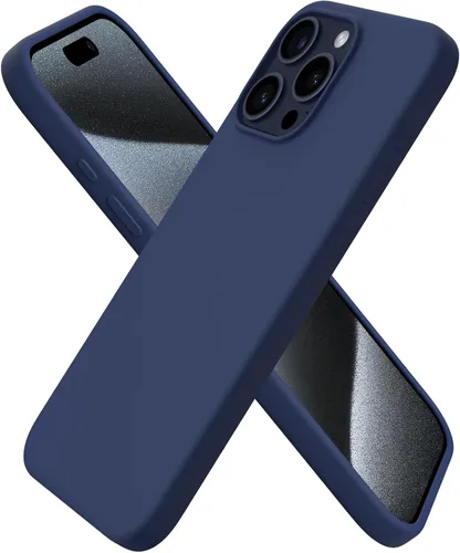 Vista 13 de ORNARTO Funda compatible con iPhone 15 Pro Max de 6.7 pulgadas, de silicona líquida delgada, de 3 capas, de gel suave, protectora, a prueba