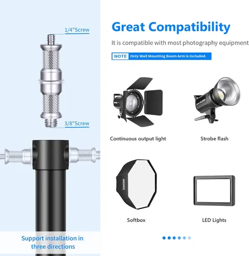 Vista 8 de Neewer Anillo de luz de 18 pulgadas, 55 W regulable 5500K luz con 240 LED filtro de color, tubo suave para YouTube, TikTok, fotografía de selfies
