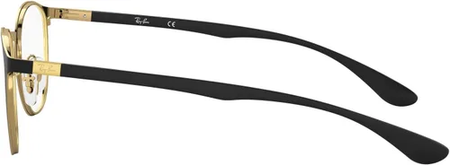 Vista 4 de Ray-Ban Unisex Rx6355 Round Prescription Eyeglass Frames Negro mate en Arista/Demo Lens