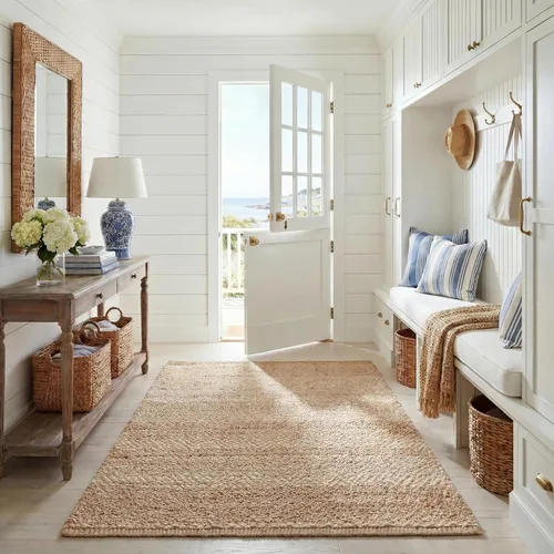 Vista 14 de SAFAVIEH Natural Fiber Collection - Alfombra decorativa de 2 x 3 pies, natural, hecho a mano, yute con flecos, ideal para zonas de alto tráfico