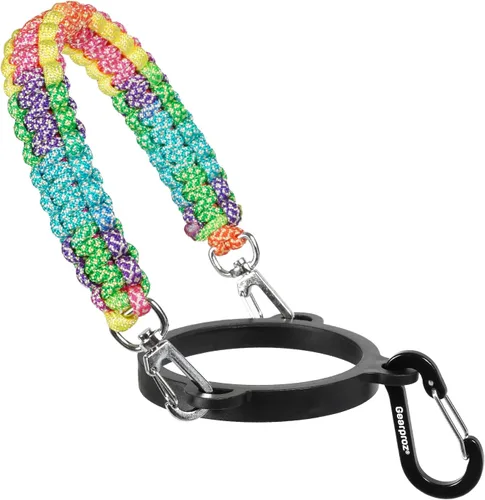 Vista 9 de HydroCord 2.0 - Mango de paracaídas para botellas de 12 a 40 onzas, color negro Anillo de boca ancha y mosquetón, compatible con Hydroflask 1.0