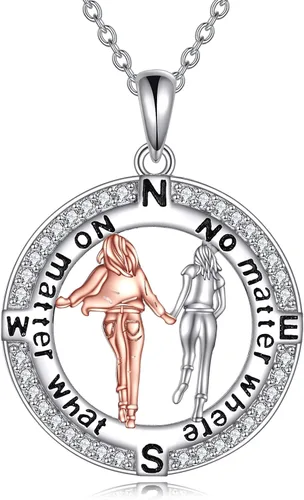Vista 17 de WINNICACA Gifts for Sister from Brother/Sisters Sterling Silver 01-2 Collar para hermanos y hermanas