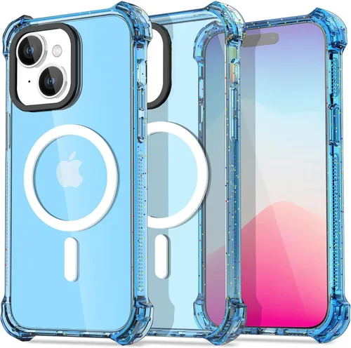 Vista 14 de AICase Funda Rebote Rosa Neón Brillante Compatible con iPhone 15, Transparente a Prueba de Impactos Resistente a Golpes Linda Femenina Adolescente