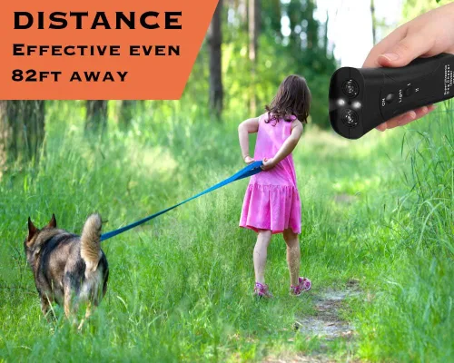 Vista 7 de Dispositivo de control ultrasónico antiladridos para mascotas, entrenamiento de control de ladridos de perro, múltiples funciones, comandos