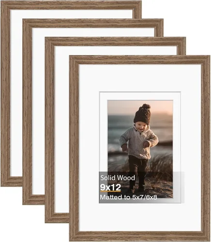 Vista 142 de KINLINK Marco de fotos de 3.5 x 5 pulgadas, color negro ceniza, marcos de madera maciza con plexiglás para mesa y montaje en pared, marcos de fotos