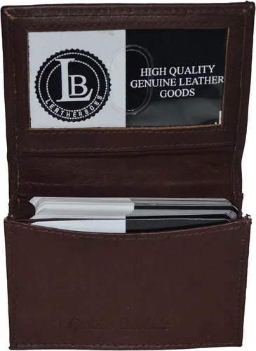 Vista 2 de LeatherBoss Cartera pequeña para tarjetas de crédito con bolsillo expandible