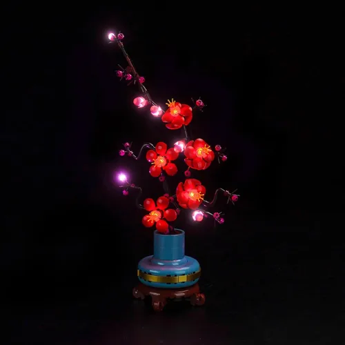 Vista 13 de Kit de Luces LED para LEGO 10281 Set de Árbol Bonsái, Luces de Decoración para Modelo Rosa