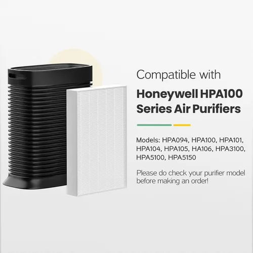 Vista 2 de Filtro HEPA HPA100 de repuesto HRF-ARVP100 para purificador de aire Honeywell serie HPA100, HPA094, HPA104, HPA105 HPA3100, HPA5100 Series, 2 HEPA R