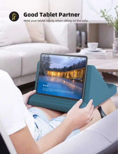 Vista 3 de Lamicall Soporte de Almohada para Tableta, Almohadilla Suave para el Regazo - Soporte Dock para Tableta para Cama con 6 Ángulos de Visualización