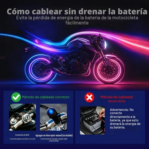 Vista 2 de 10 piezas de kit de luces LED de bajo de motocicleta, tiras de luces LED RGB, kit de luces LED de bajo de motocicleta con control de APP para Harley