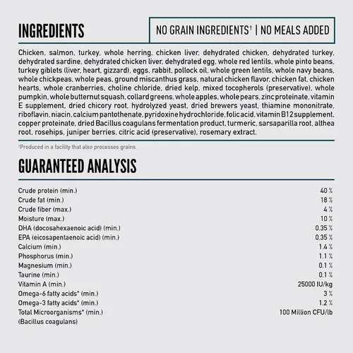 Vista 6 de ORIJEN Guardian - Comida seca premium sin granos con alto contenido de proteínas para gatos, 4 libras 90% Animal Ingredients, Freeze Dried, Fresh
