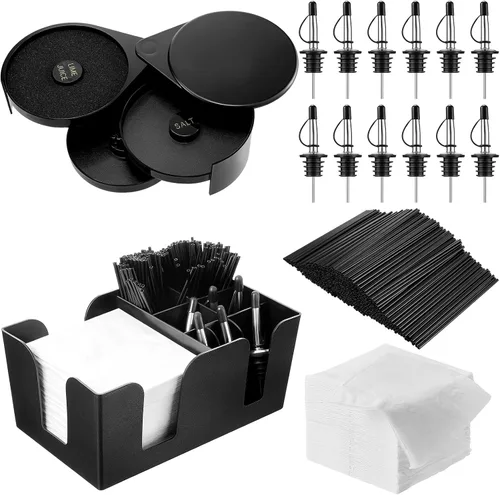 Vista 12 de Mifoci Herramienta de Barman Rimadora de Vasos de Madera de Acacia de 3 Niveles con 12 Vertedores Clásicos de Acero Inoxidable para Botellas