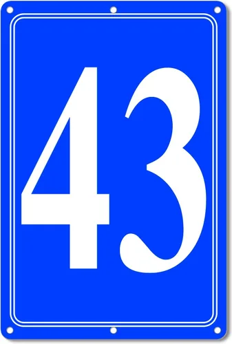 Vista 28 de Premium Aluminum Number Signs, Metal 12" X 8" Blue Numbered Sign Outdoor for Parking Lots, Floor, Dock, Court, Aisle, Field, High Visibility, No