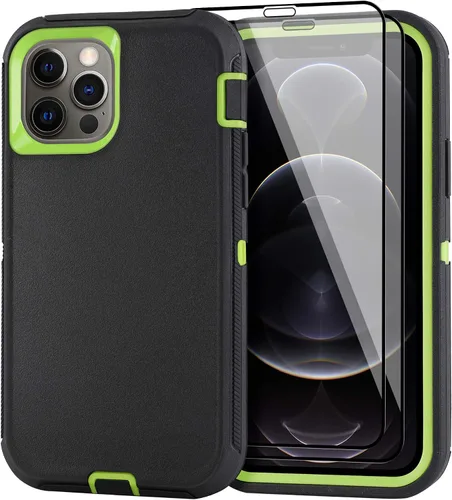 Vista 25 de Funda para iPhone 12 Mini con funda de clip para cinturón y 2 protectores de pantalla, funda de protección completa resistente de grado militar a