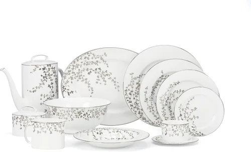 Vista 4 de Kate Spade New York Gardner Street Platinum - Juego de 5 piezas, 4.25 libras, color blanco