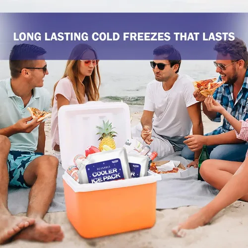 Vista 4 de GURIN Reusable Ice Packs for Lunch Box - Cools Up to 10+ Hours Long Lasting Ice Packs for Cooler Bag, Backpack for Camping Picnic, Outdoor