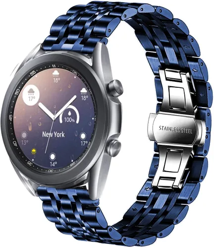 Vista 7 de Correa compatible con Samsung Galaxy Watch 6/6 Classic/Galaxy Watch 5/5 Pro / 4/4 Classic / 3 1.614 in / Active 2, correa de repuesto de metal
