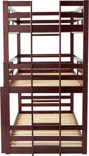 Vista 5 de Donco Kids DONCI 1555-TTTCP Litera triple individual/individual/individual capuchino oscuro